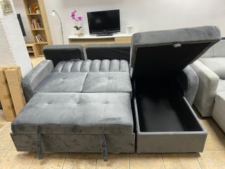 Sofá convertible en cama muy amplio y comodo -Gris