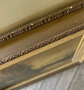 Dipinto olio primi '900, cornice legno