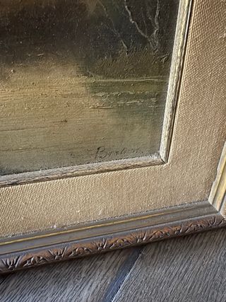 Dipinto olio primi '900, cornice legno