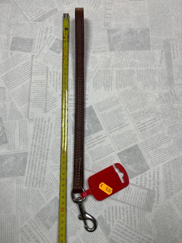 Correa perro cuero marrón - 45cm