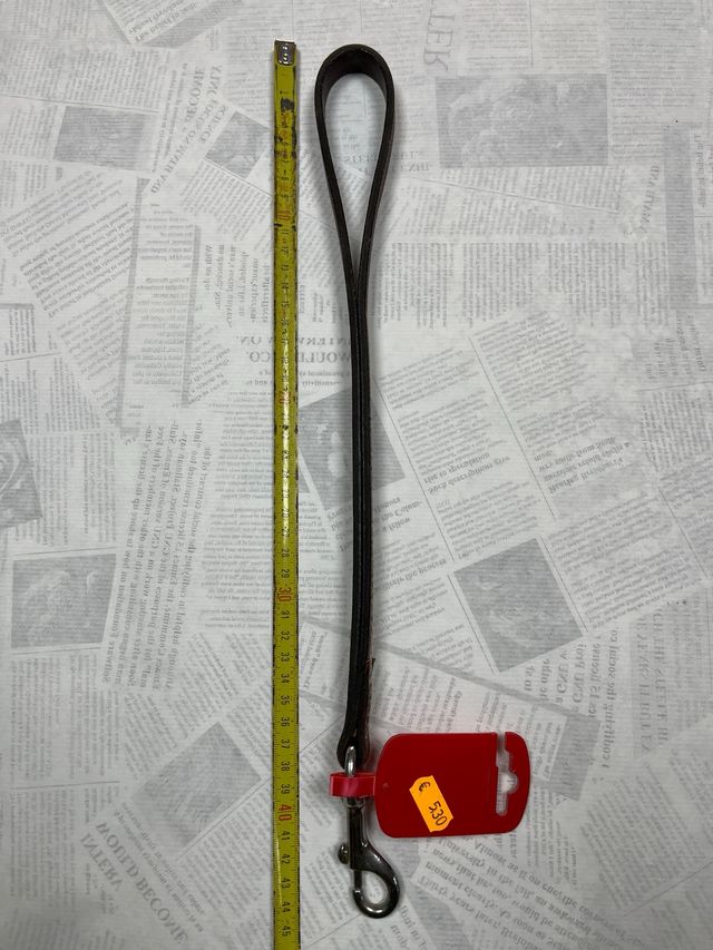 Correa perro cuero marrón - 45cm