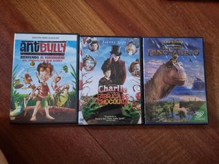 3 DVD infantiles: Ant Bully, Dinosaurio, Charlie