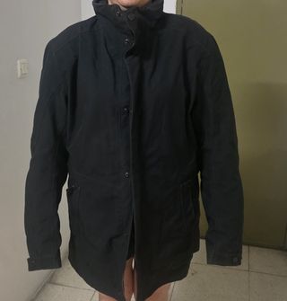 Chaqueta moto larga hombre