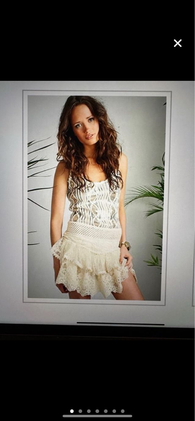 Vestido lentejuelas beige y plata