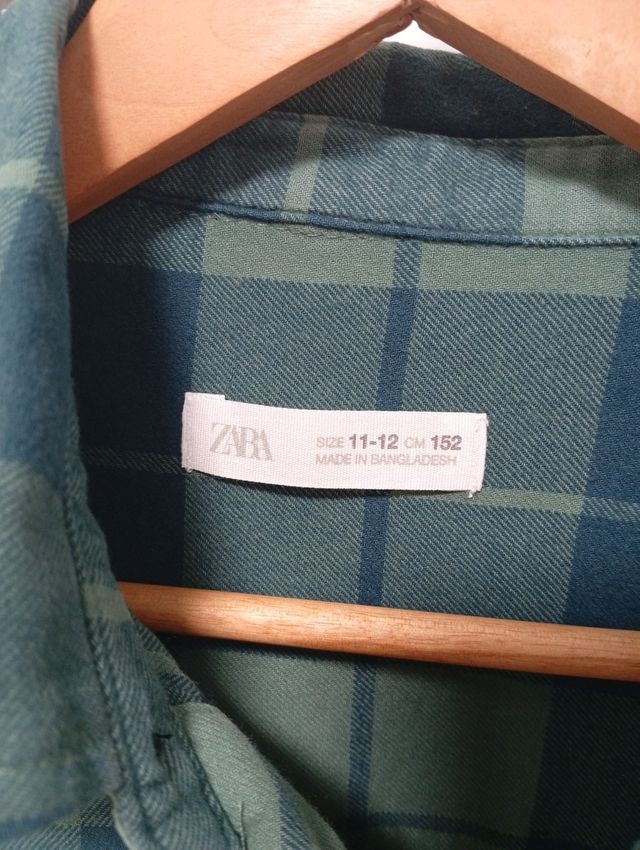 Camisa cuadros Zara niño 11-12 años