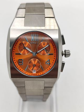 RELOJ SEÑORA BREIL CRONOGRAFO ESFERA NARANJA CORREA METAL