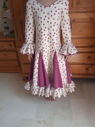 Vestido Flamenca niña lunares morados