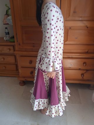 Vestido Flamenca niña lunares morados