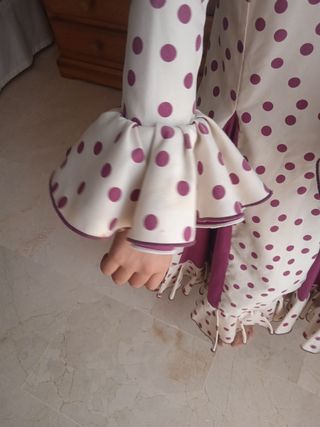 Vestido Flamenca niña lunares morados