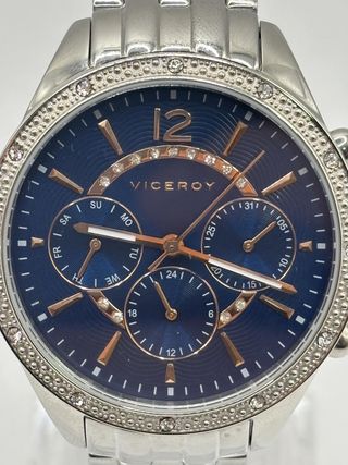 RELOJ DE PULSERA VICEROY 411070 CORREA PLATEADA ESFERA AZUL