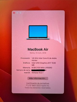 MacBook Air 13" Retina (2018) i5 con caja original