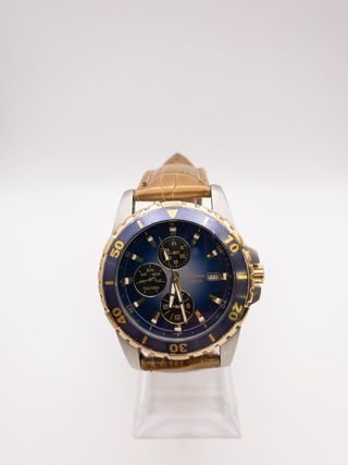 RELOJ PAUL VERSAN PV4424 CORREA PIEL MARRON - ESFERA AZUL