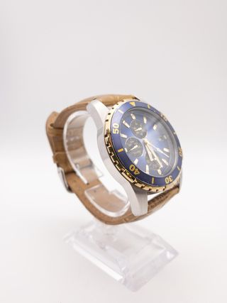 RELOJ PAUL VERSAN PV4424 CORREA PIEL MARRON - ESFERA AZUL