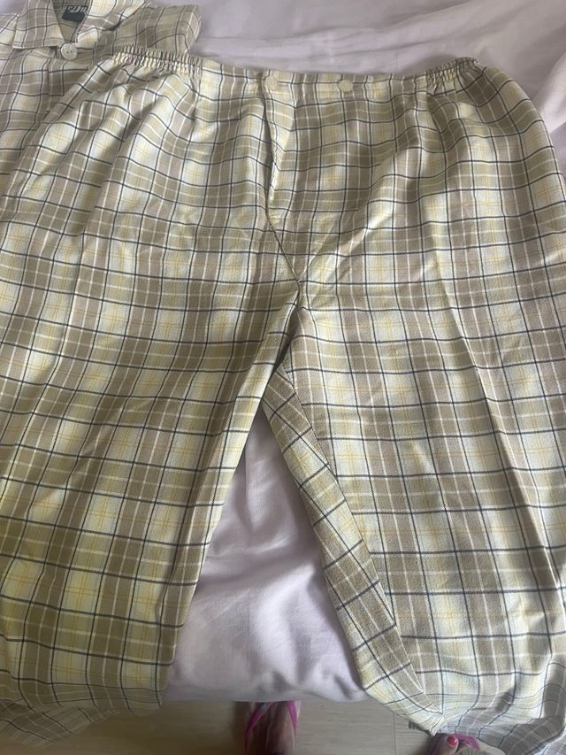 Pijama largo Dustin cuadros beige