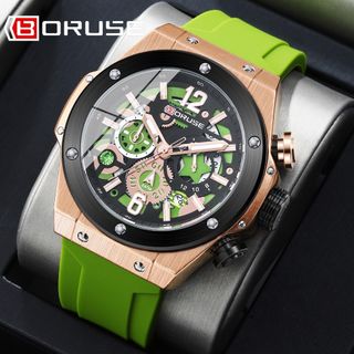 Reloj BORUSE cronógrafo verde-oro