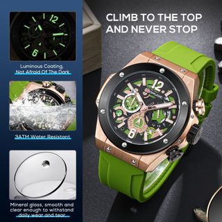 Reloj BORUSE cronógrafo verde-oro