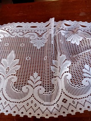 Mantovana bianca in cotone 160x42cm