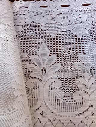 Mantovana bianca in cotone 160x42cm