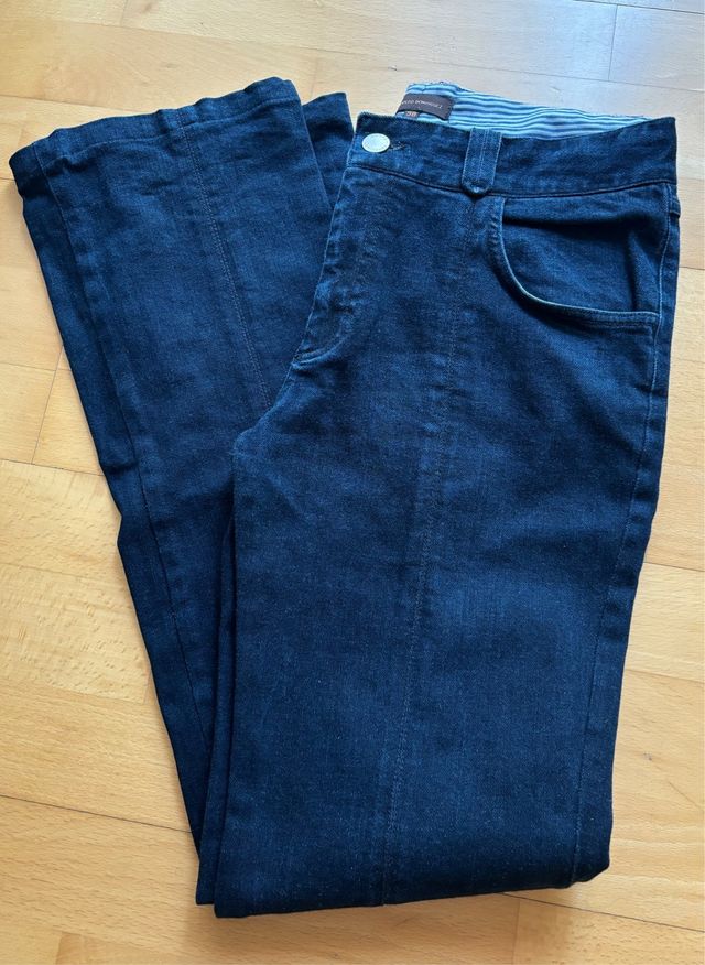 Vaquero T.38 azul acampanado Adolfo Domínguez