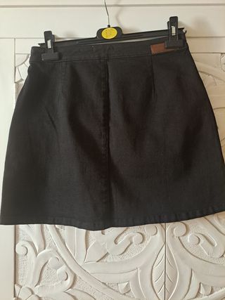 Mini Falda Vaquera Patchwork Blanco