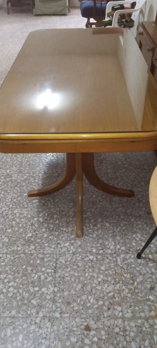 Mesa Vintage años 60 de madera y extensible