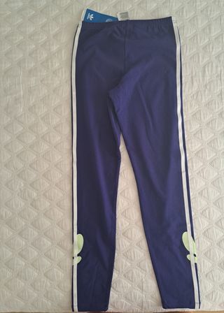 Leggins Adidas niña, morado, flores. T 152 cm
