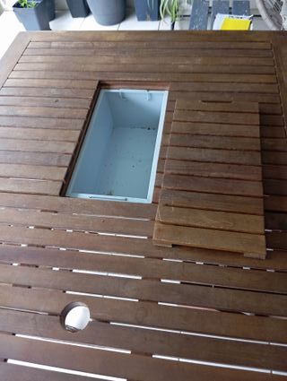 Mesa jardín madera + 4 sillas