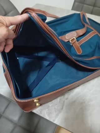 Valigia viaggio blu&marrone
