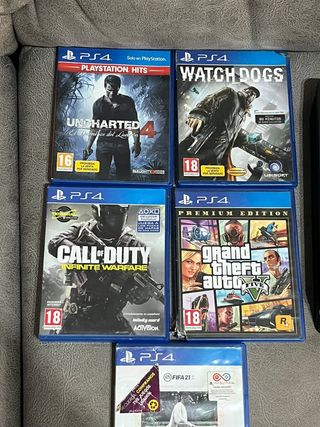 PS4 (PlayStation 4) + 2 mandos + juegos