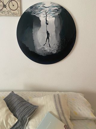 Lienzo circular: buceo