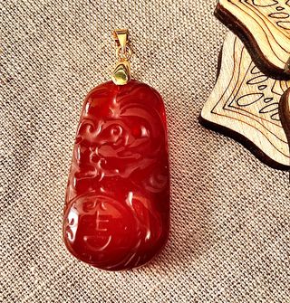 Colgante de Ágata Roja en Oro I
