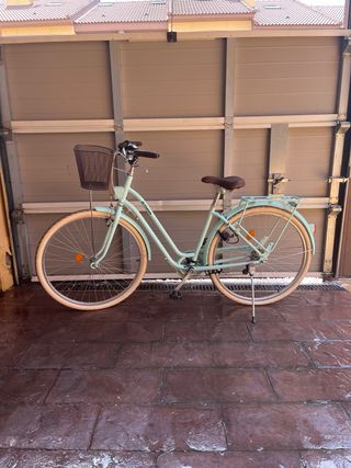 Bicicleta paseo vintage verde agua