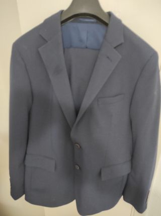 Traje azul marino elástico - Boda