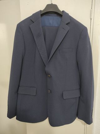 Traje azul marino elástico - Boda
