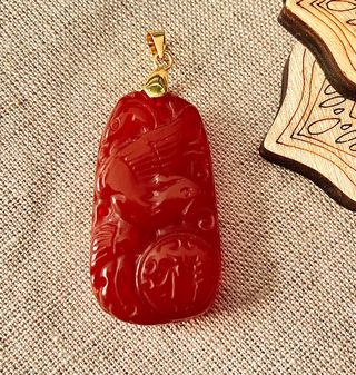 Colgante de Ágata Roja y Oro II
