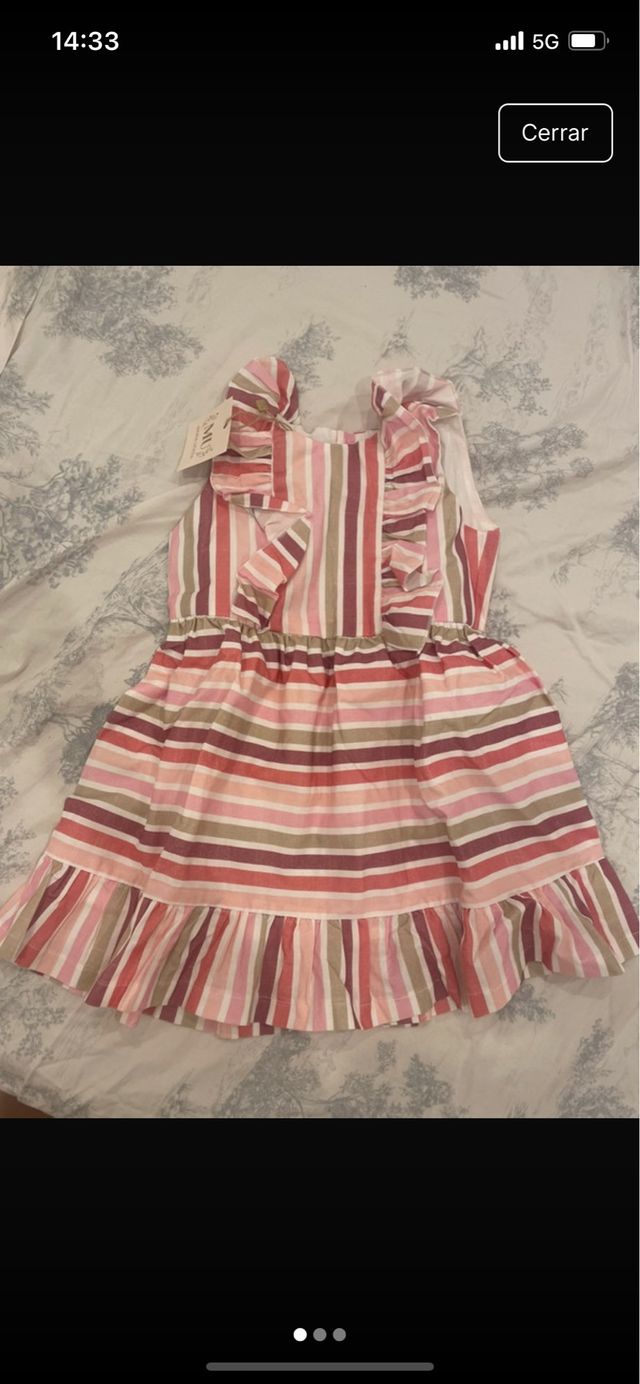 Vestido niña rayas rosa Maria Uceda nuevo. talla 4