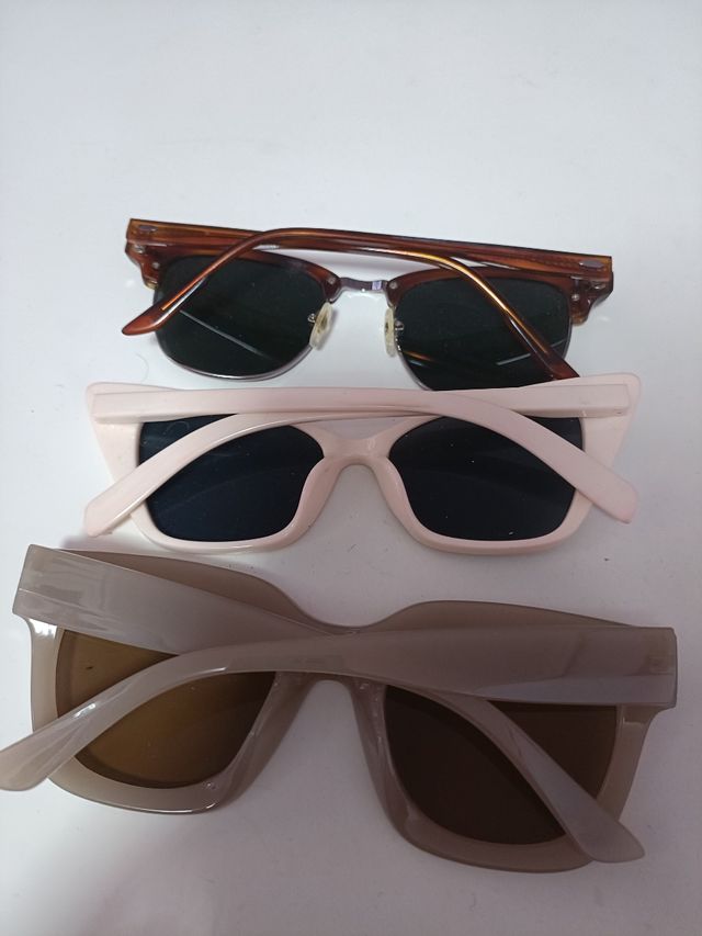 3 Gafas de sol: marrón, rosa