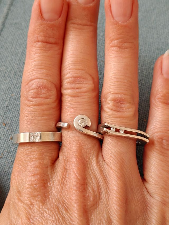 Anillos plata y circonita