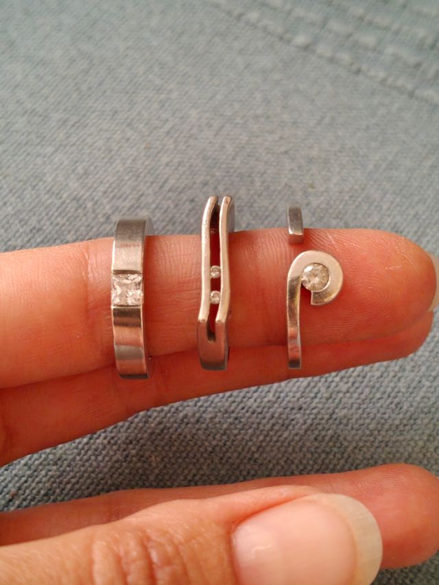 Anillos plata y circonita