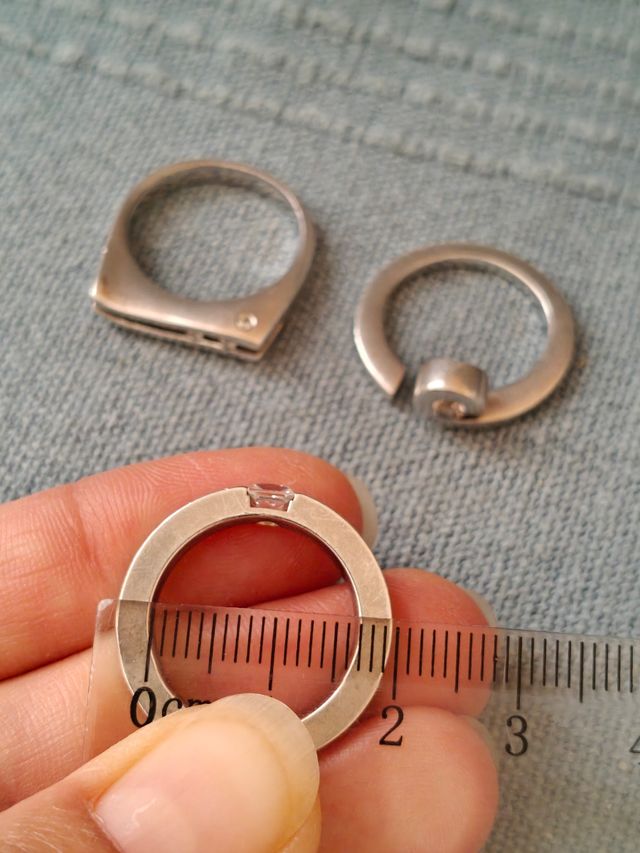 Anillos plata y circonita