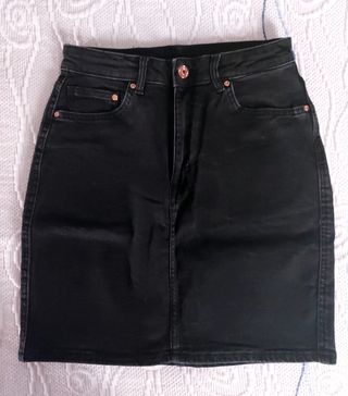 Mini Falda Vaquera Negra - Talla 36