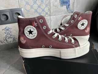 Converse plataforma marrones