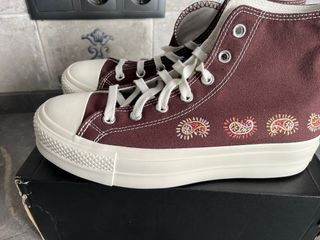Converse plataforma marrones