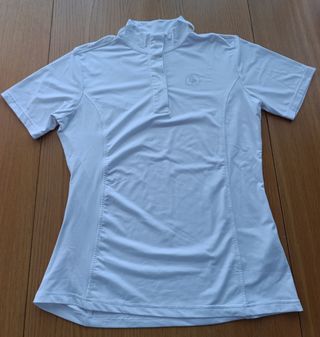 Polo equitación blanco mujer