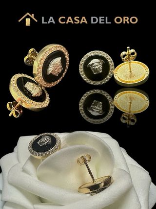 Pendientes medusa/versace oro 18kt -E770-OV88-