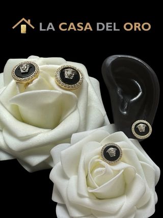 Pendientes medusa/versace oro 18kt -E770-OV88-