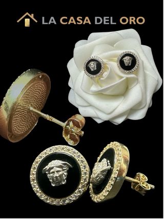 Pendientes medusa/versace oro 18kt -E770-OV88-