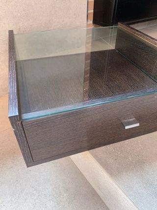 cajon expositor, cristal & madera