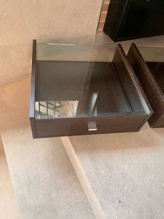 cajon expositor, cristal & madera