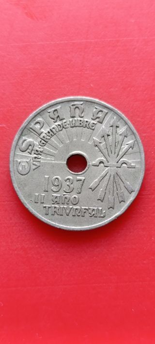 Moneda 25 céntimos España 1937